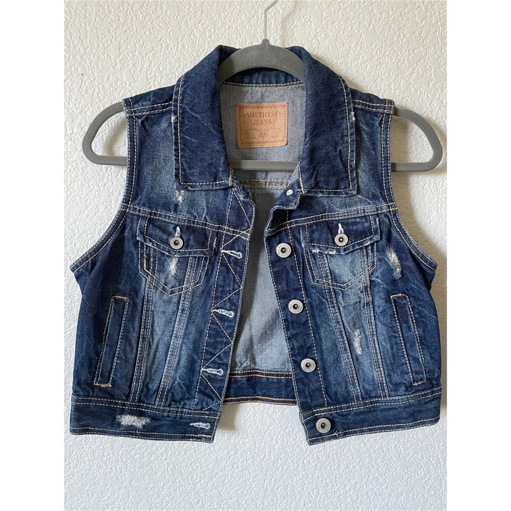 Amethyst Jeans denim distressed vest